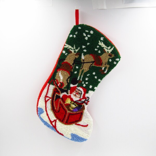 Vintage Kerstkous Santa en Rendier Rustieke Country Cottage St Nicholas Old World Santa