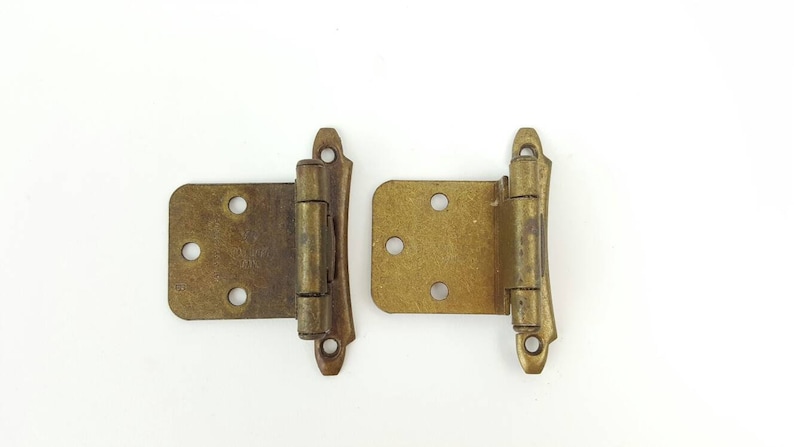 Amerock 1960s Cabinet Hinges Burnished Brass Self Close Rustic Etsy