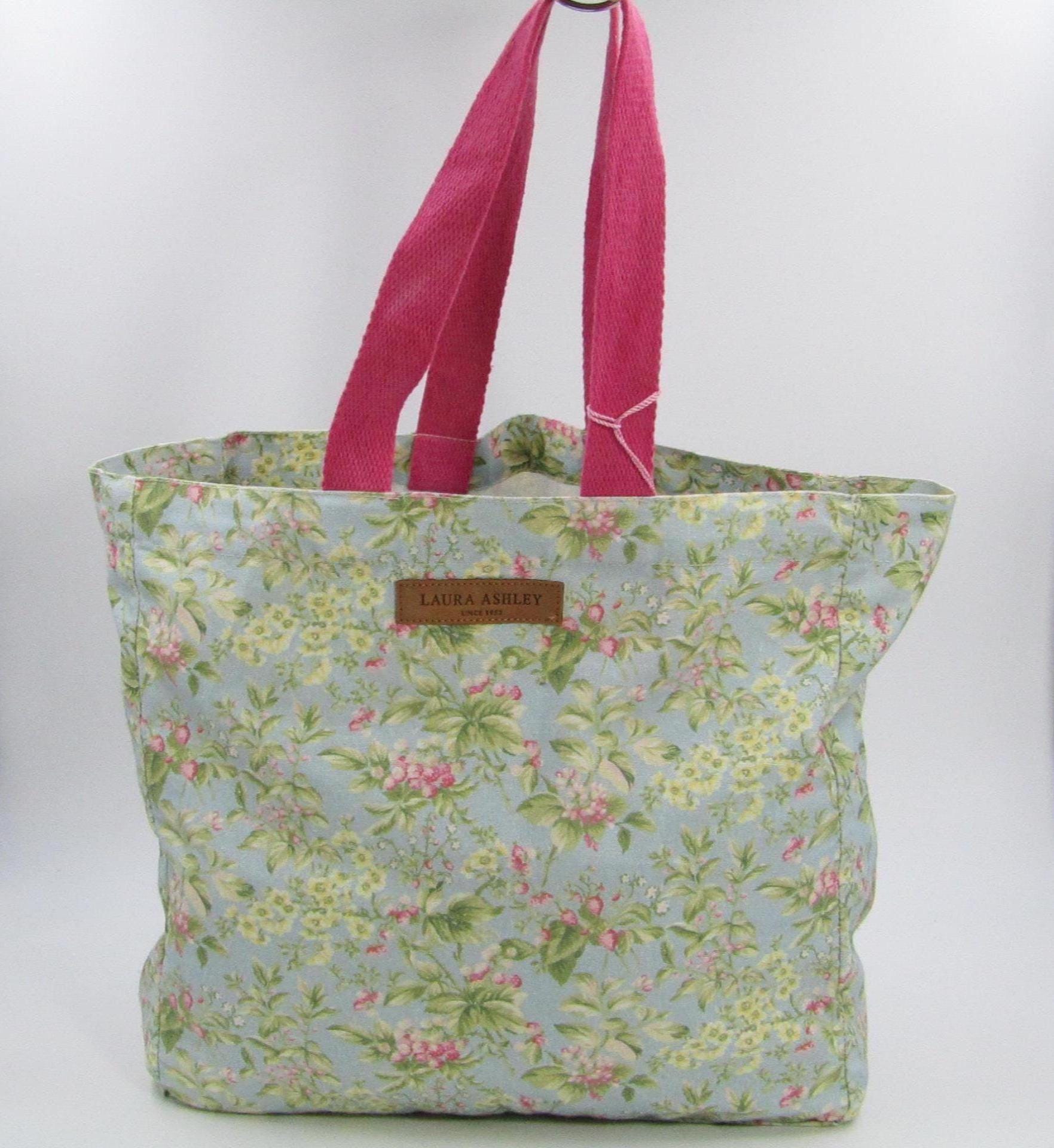 Laura Ashley Floral Canvas Tote Bag Extra Large 100% Cotton