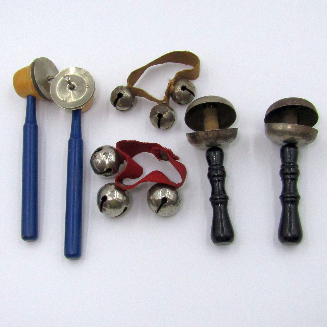 Vintage Handheld Percussion Instruments New Years Noise Makers Rattles