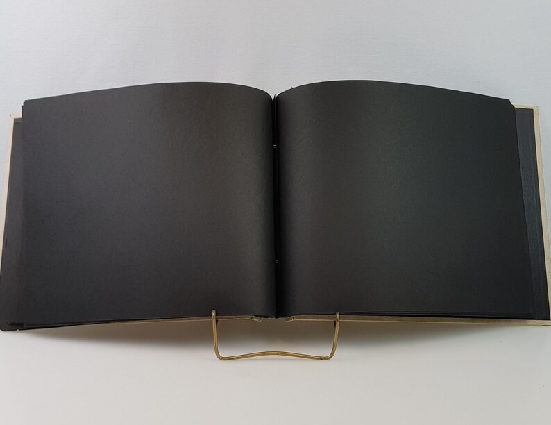 Vintage Victorian Style Photo Album Picture Mounts Scrapbook Embossed Leather Ivory Black Blank Pages Inserts Odd Fellows Free Masons Book