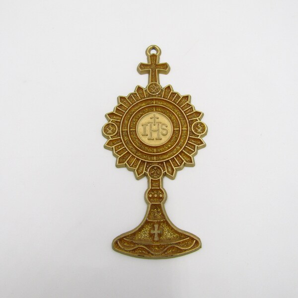 Monstrans raamhanger hangende hangende plaquette rooms-katholiek symbool eucharistische aanbidding display