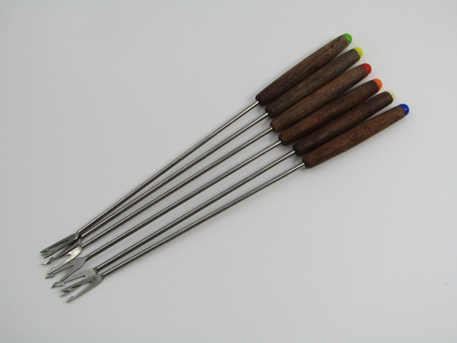Vintage Fondue Forks Teak Wood Handle Japan Midcentury Relish Etsy