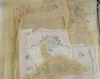 vintage Lot Broderie Transfert Modèles Années 1950 Années 1960 Robe de bébé Jour de la semaine Thèmes mexicains Bébés Animaux Alphabet Bavoir Serviette Tablier