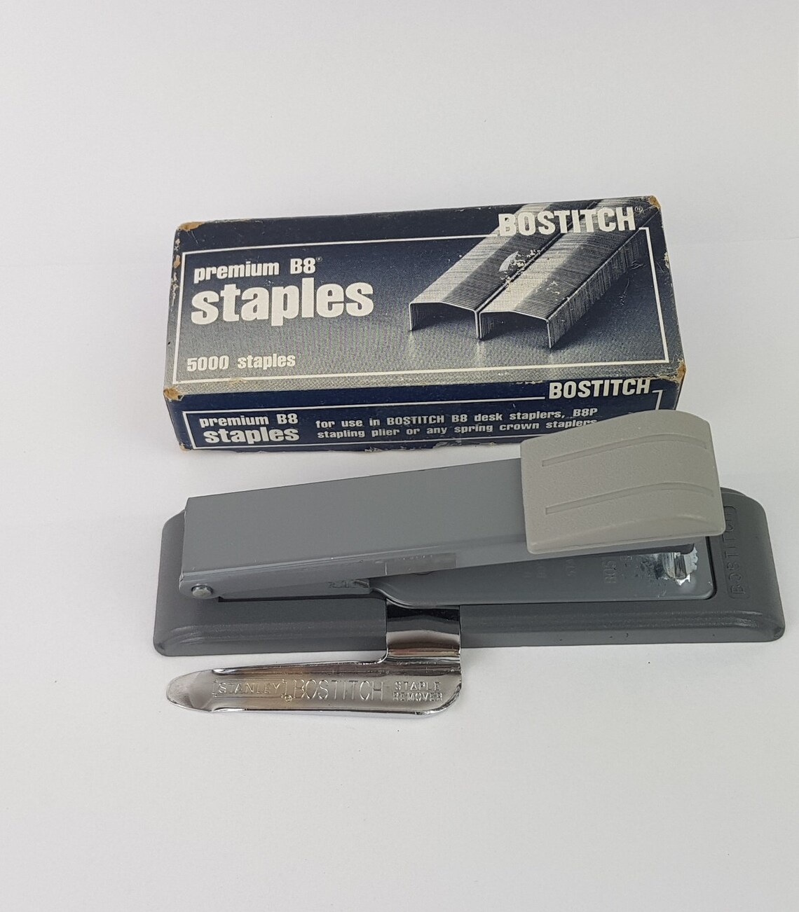Vintage Stanley Bostitch Stapler Gray Built in Remover Made in Etsy