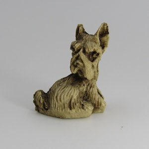 Miniature Scottie Dog 1.5" Scottish Terrier Dollhouse Pet Sitting Down Pointy Ears