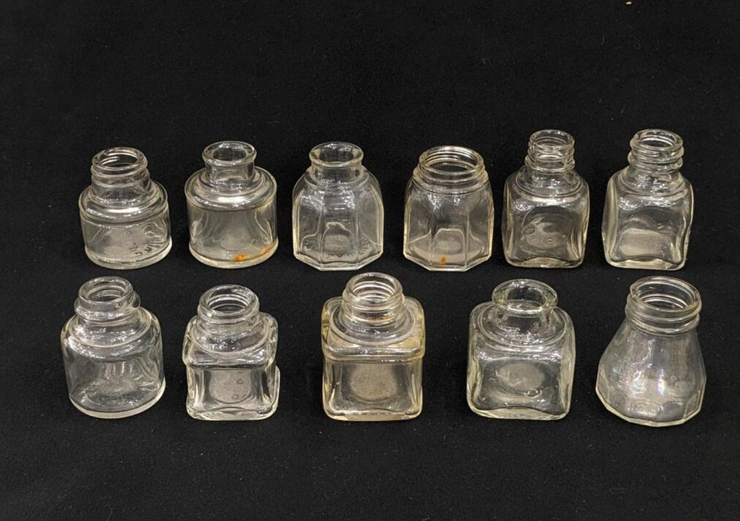 Vintage Clear Glass Empty Ink Bottle Lot of 11 2oz 2.5oz Etsy