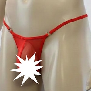 Sexy Sheer Mesh Herren T-Back String, transparente Herren G-String Dessous, handgefertigte männliche exotische Unterwäsche, atmungsaktiver minimalistischer String