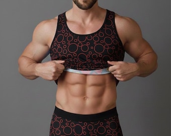 Men's Tank Top & Boxer Set Breathable Activewear Underwear