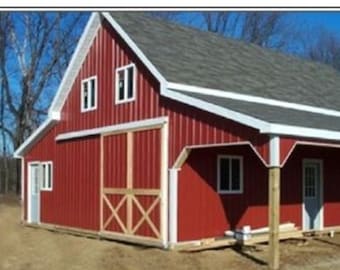 19+ Applewood Barns, Car Barns, Horse Barns,  Garages & Workshops - Instant Download Pole-Barn Building Plans