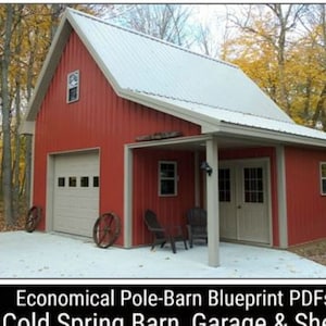 Cold Spring Barn, Garage and Shed with Loft - Instant Download Plans