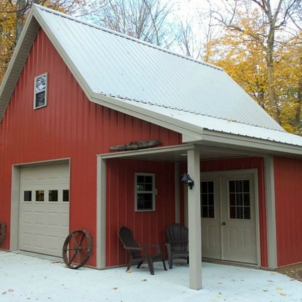 Cold Spring Barn, Garage, Shop and Loft - 3 Complete Sets of Pole Barn Building Plans