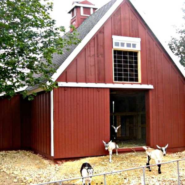 3 Small Animal Barn Plans - Complete Pole-Barn Construction Blueprints