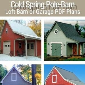 PDF Cold Spring Barn Plans with Loft, Garage & Shed Plans- Economical Pole-Barn Construction - Architect&#39;s Drawings - Instant Download