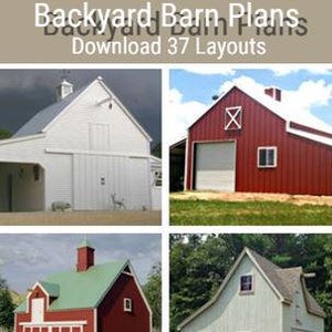 Small Barn Plans - 37 Layouts - Lofts - Practical Pole-Barn Construction - Instant Download PDFs - Backyard Barn Plans