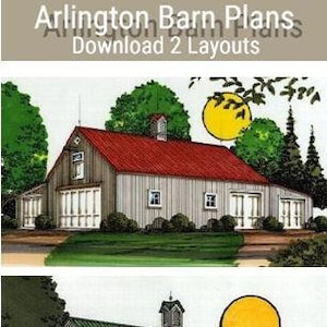 PDF Barn & Garage Plans with Lofts - Two Different Layouts - Economical Pole-Barn Building Plans - Instant Download - Permit Plans
