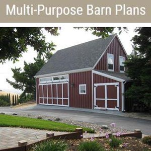 All Purpose Barn Plans - Garage Plans - 4 Layouts - Loft - Economical Pole-Barn Building Plans - PDF Instant Download - Architect&#39;s Drawings