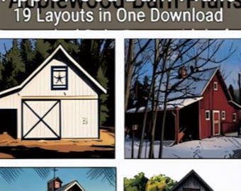 Applewood Pole-Barn Plans – 19 Layouts - Garages - Car Barns - Horse Barns - Shops (Instant Download)