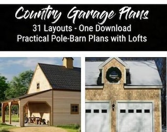 Country Garage Plans - Lofts -Economical Pole-Barn Construction