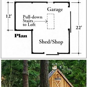 Candlewood Mini-Barn, Shed, Garage and Workshop 3 Complete Sets of Pole Barn Building Plans image 3