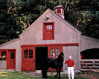 Small Horse Barn Plans - 17 Layouts - Lofts - Complete Pole-Barn Building Plans