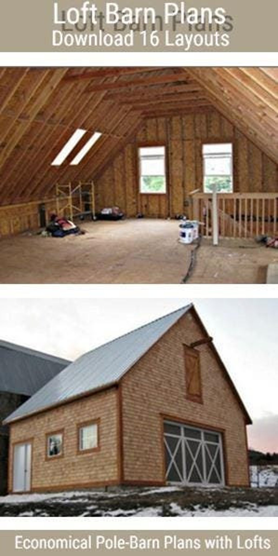 Loft Barn Plans - 16 Layouts - Instant Download - Economical Pole-barn  Construction - Permit Plans (instant Download) - Etsy, image size:1080x2156