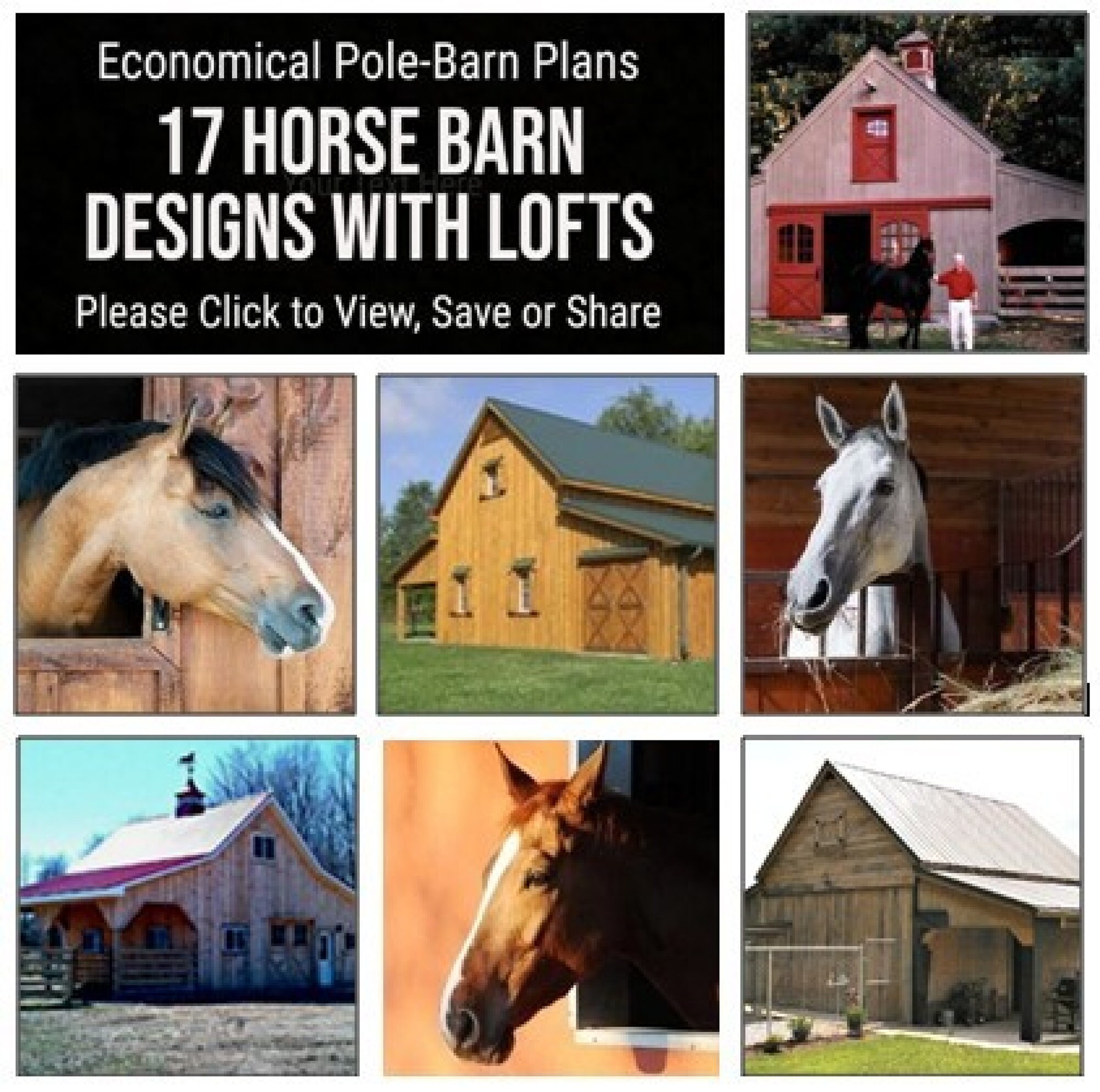 17 Small Horse Barn Designs Complete Pole-barn Building - Etsy 17 Small Horse Barn Designs Complete Pole-Barn Building - Etsy