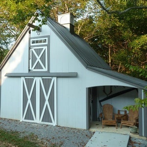 Candlewood Mini-Barn, Shed, Garage and Workshop 3 Complete Sets of Pole Barn Building Plans image 5