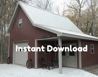 Cold Spring Barn, Garage and Shed with Loft - Instant Download Plans