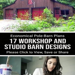 17 Workshop and Studio Barn Designs Seventeen Optional Layouts on Three Complete Pole-Barn Construction Blueprints image 6