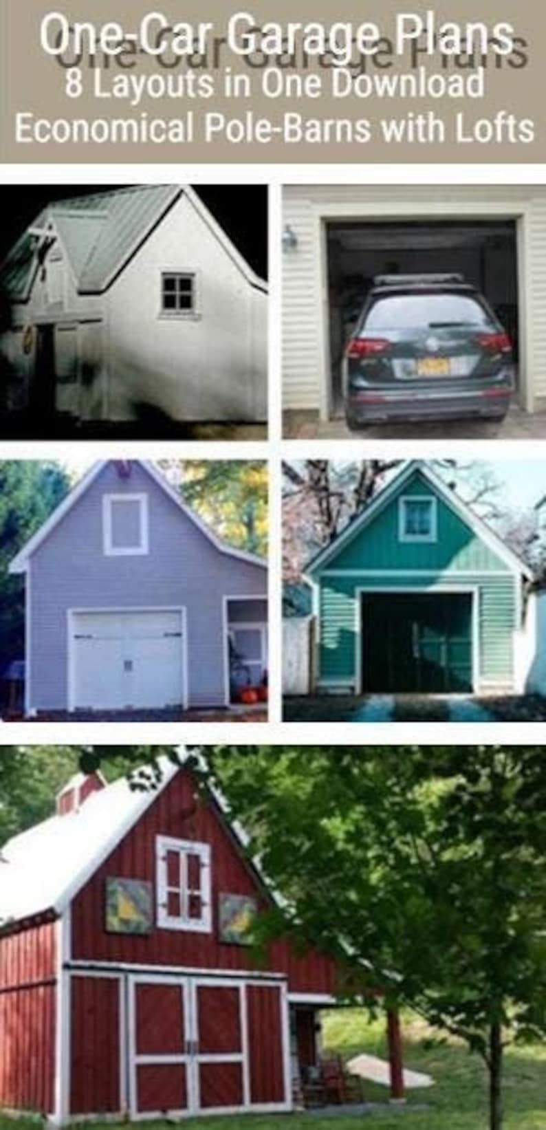 One-car Garage Plans - 8 Layouts - Practical Pole Barn Construction ...