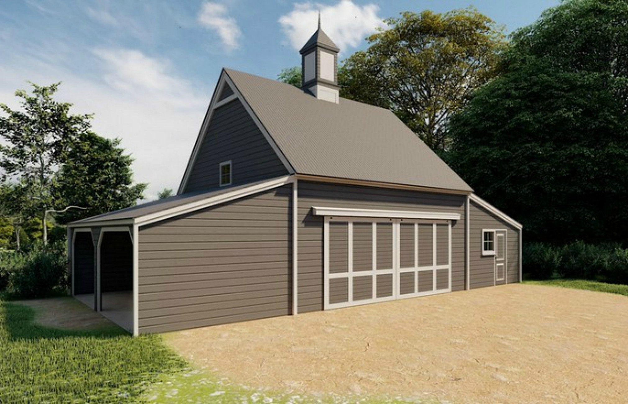 Barn Style Garage Plans - 7 Pine Car Barn & Shop Designs - Three ...