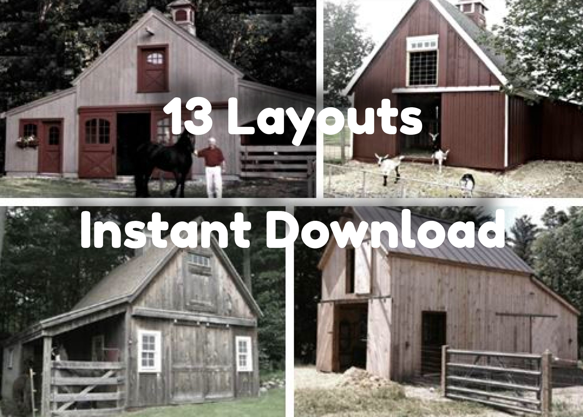 13 Small Animal Barn Plans Complete Polebarn Building Plans Etsy