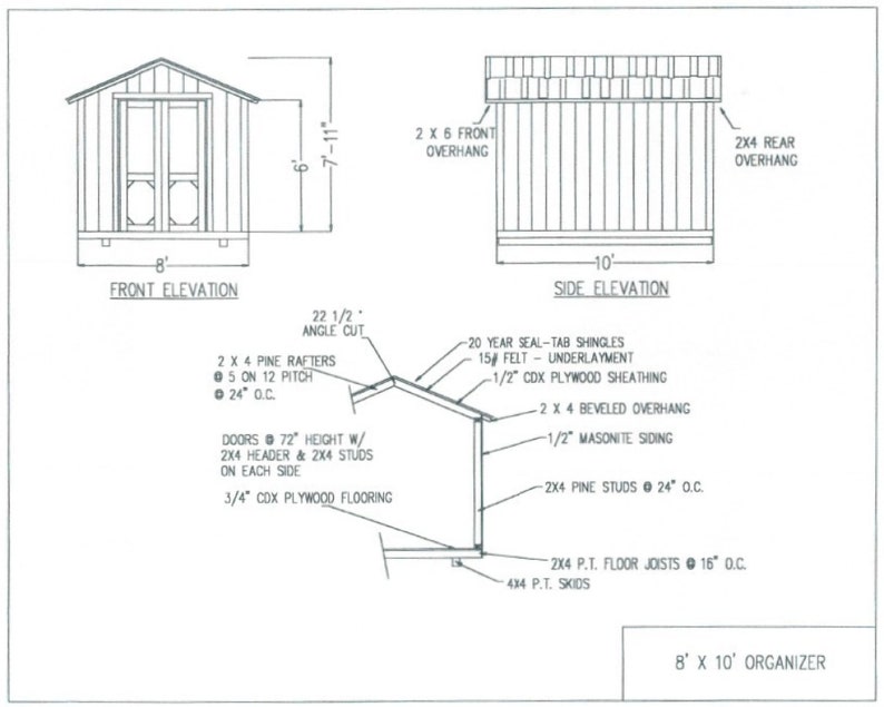 19 Do-It-Yourself Gable Roof Shed Building Plans Inexpensive Instant Download PDF Plans for Easy, Economical, DIY Construction zdjęcie 9