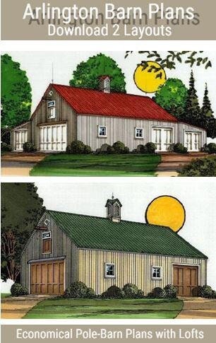PDF Barn & Garage Plans with Lofts - Two Different Layouts - Economical Pole-Barn Building Plans - Instant Download - Permit Plans