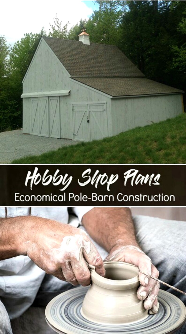 Fourteen Different Layouts with Complete Pole-Barn Construction Plans 14 Hobby Shop Designs