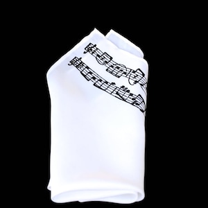 Fazzoletto di seta con spartiti musicali dipinti a mano - Regalo per musicista