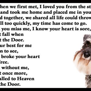 Cadeau de deuil de carte magnétique de sympathie commémorative de chien de schnauzer