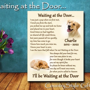DIGITAL DOWNLOAD ONLY - Gepersonaliseerde Pet Dog Memorial File Download - Print at Home - Exclusief wachten aan de deur vers