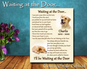 DIGITAL DOWNLOAD ONLY - Personalised Pet Dog Memorial File Download - Print at Home - Exclusive Waiting at the Door verse