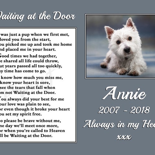 DIGITAL DOWNLOAD ONLY Personalised Pet Dog Memorial File Etsy