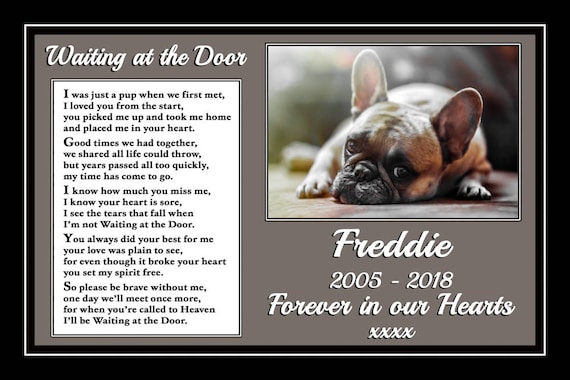 Pet Dog Personalised Photo Memorial Bereavement Gift Rainbow Bridge Mounted  Poem