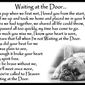 Bouledogue français Frenchie chien perte d'animal de compagnie commémoratif Rainbow Bridge carte de sympathie alternative cadeau