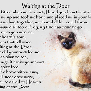 Beautiful Siamese Cat Memorial Pet Loss Bereavement Rainbow Bridge Fridge Magnet plaque gift