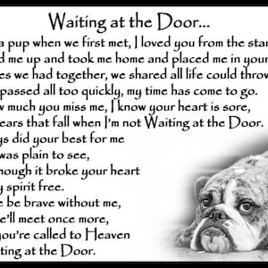 Bulldog Memorial Magnetic Sympathy Card pet loss bereavement gift