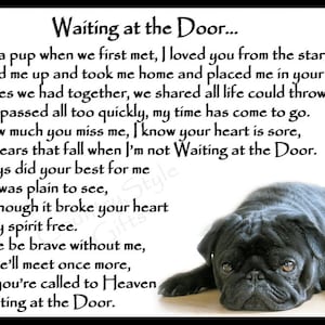Black Pug pet dog memorial Rainbow Bridge sympathy gift