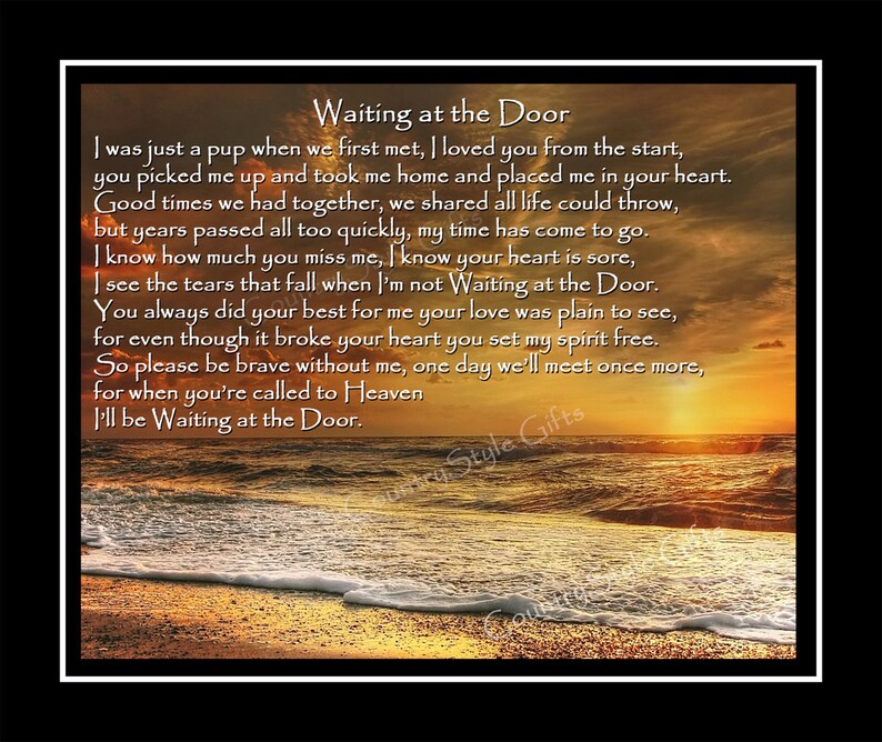 Pet Dog Memorial Rainbow Bridge 'waiting at the Door' Etsy