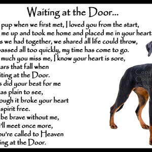 Cadeau carte magnétique Doberman Pinscher Memorial Sympathy Rainbow Bridge