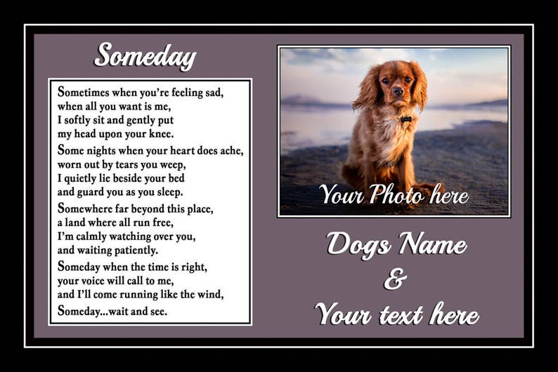 Personalised Pet Dog Photo Memorial Plaque Sympathy Gift