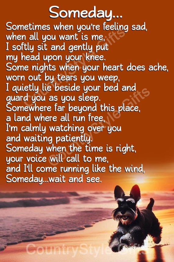 Schnauzer Dog Memorial Sympathy Magnetic Card Bereavement Gift - Etsy